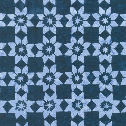 Dutch Blue Batiks - Star Block Blue Ocean Yardage