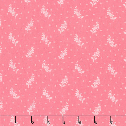Welcome Spring - Flower Stalks Pink Yardage