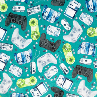Cuddle® Prints - Gamer Teal Digitally Printed Minky Yardage