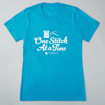 One Stitch at a Time T-shirt - Turquoise XL