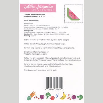 Handpicked Produce Quilt Pattern - Watermelon - FOR MARKET STORE & WEBSITE Alternative View #1