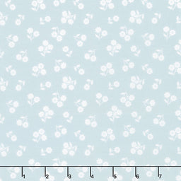 Country Rose - Dainty Floral Smokey Blue Yardage Primary Image