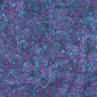 Roundabout Batiks - Floral Toss Pansy Yardage