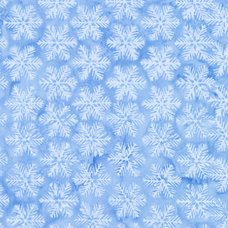 Let It Snow Batiks - Blue Snowflakes Yardage