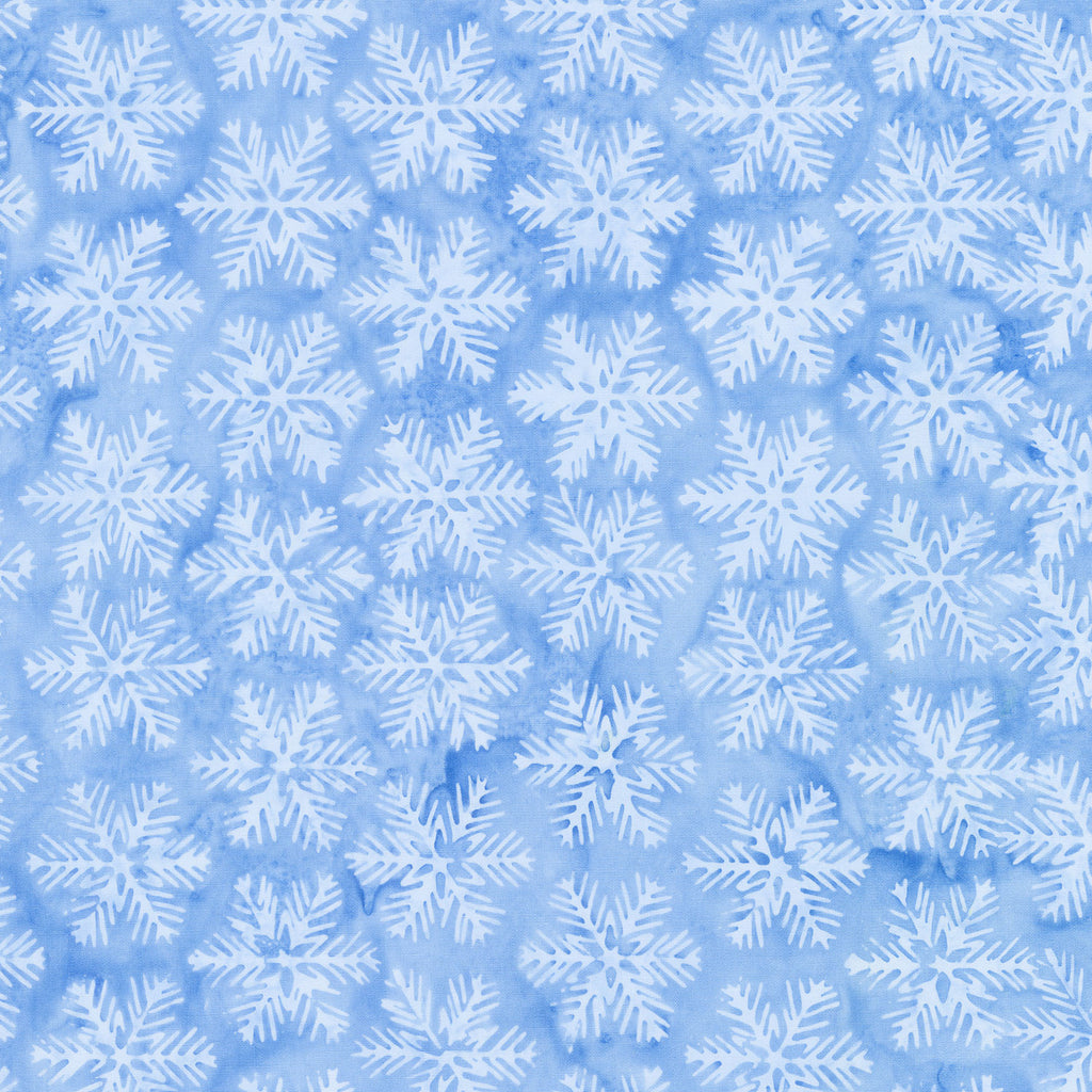 Let It Snow Batiks - Blue Snowflakes Yardage Primary Image