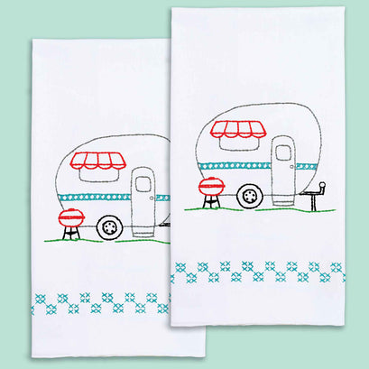 Camper Embroidery Hand Towel Set