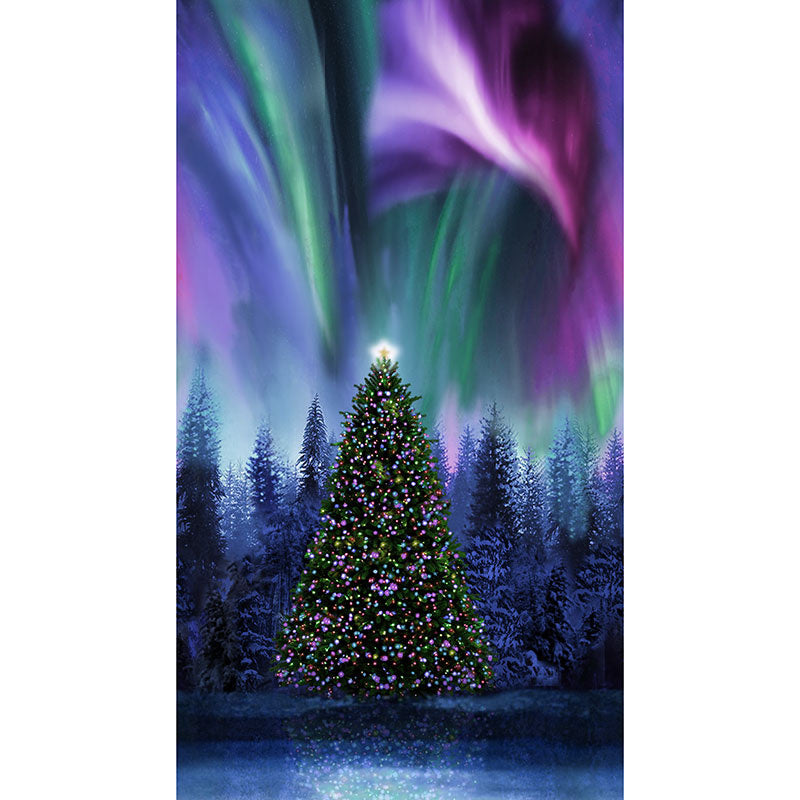 Winter Solstice - Christmas Tree Under Aurora Borealis Multi Panel Primary Image