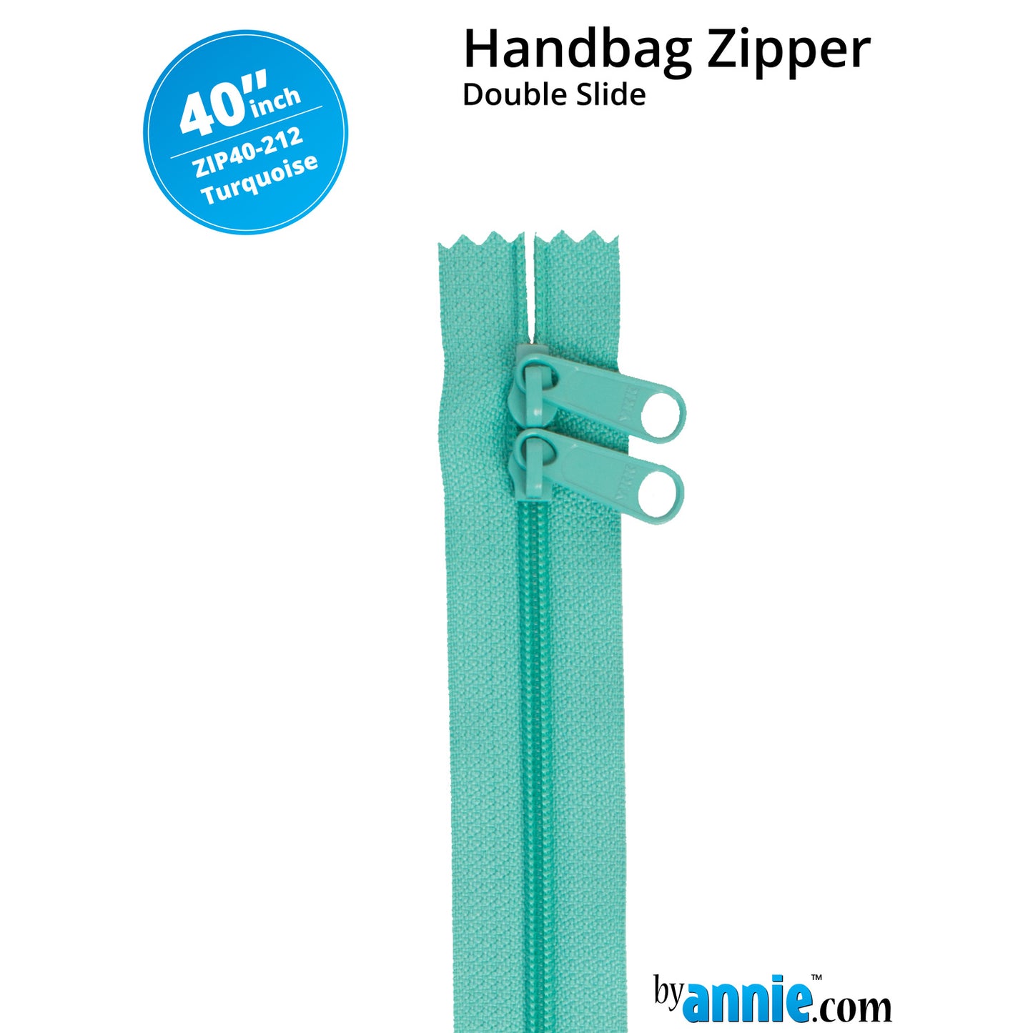 ByAnnie 40" Double Slide Zipper - Turquoise Primary Image