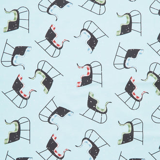 White as Snow - Sleigh Toss Blue Yardage