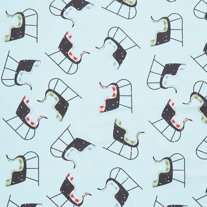 White as Snow - Sleigh Toss Blue Yardage