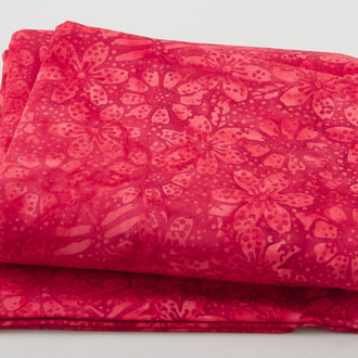 Wildflower Batiks - Dot-Floral Cherry 5 Yard Cut