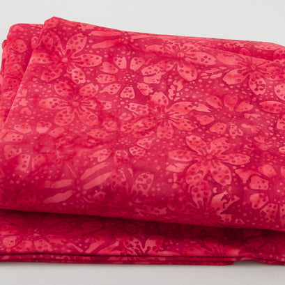 Wildflower Batiks - Dot-Floral Cherry 5 Yard Cut