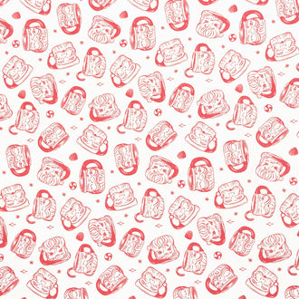 Merry Kitchmas - Santa Mugs Cream Yardage