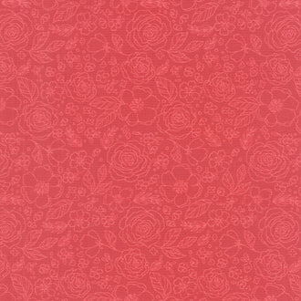 My Valentine - Lined Roses Red Yardage