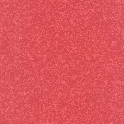 My Valentine - Lined Roses Red Yardage