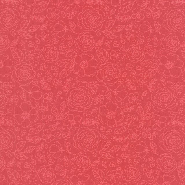 My Valentine - Lined Roses Red Yardage Primary Image