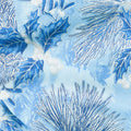 Holiday Flourish Blue - Holly Sky Metallic Yardage Alternative View #1