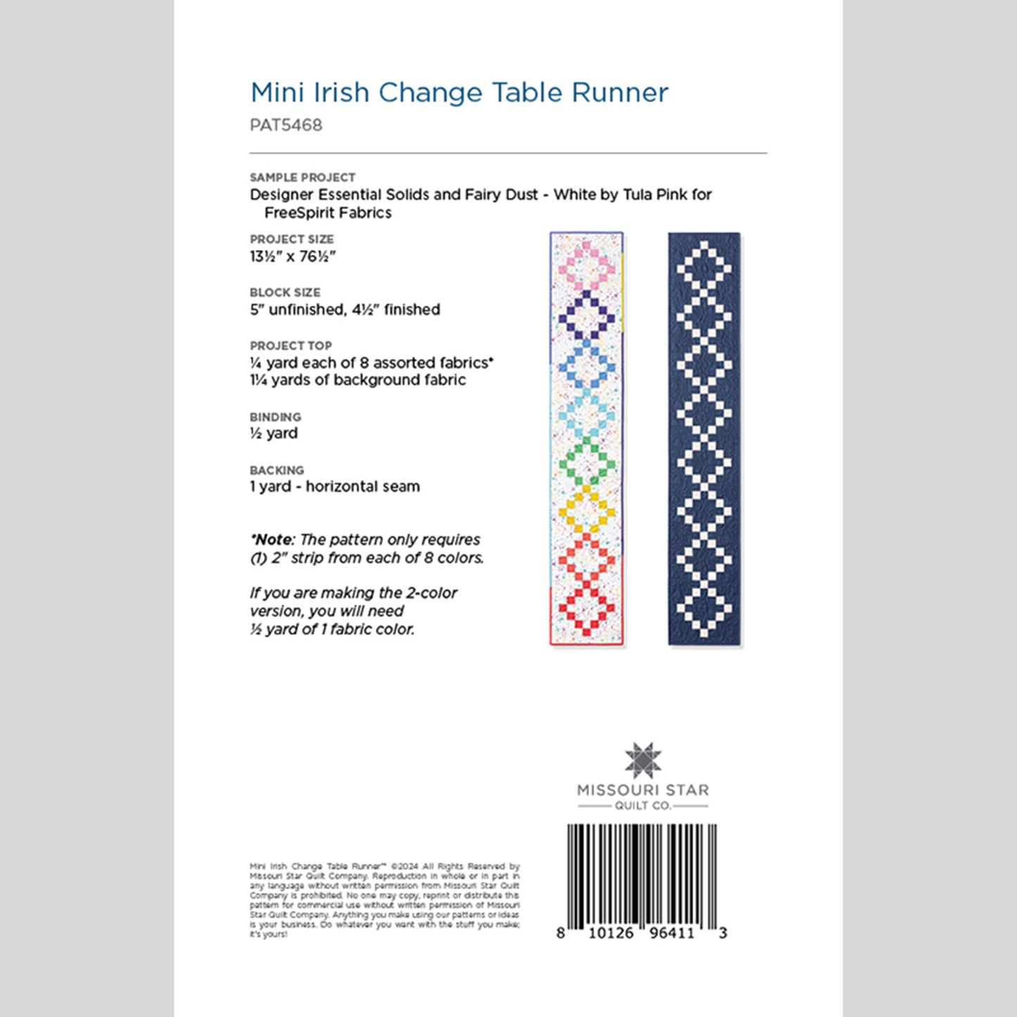 Digital Download - Mini Irish Change Table Runner Pattern by Missouri Star Alternative View #1