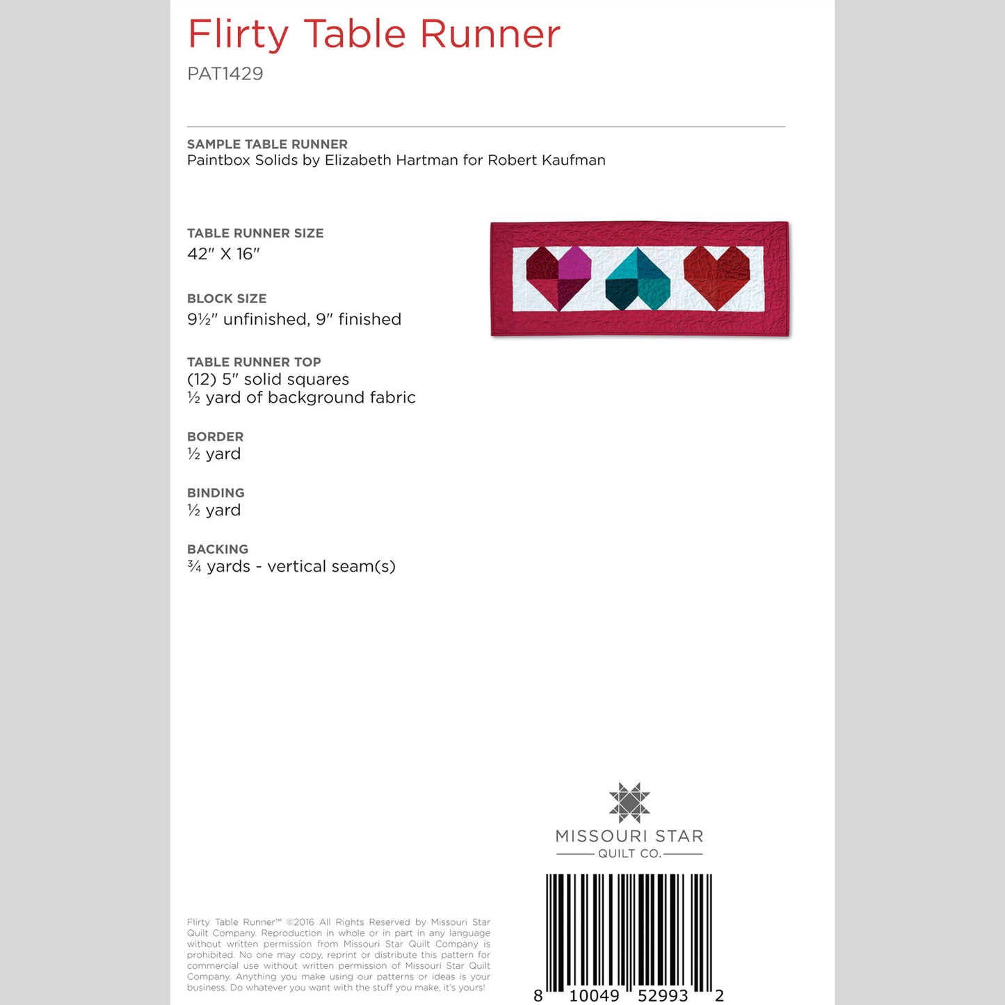 Digital Download - Flirty Table Runner Quilt Pattern by Missouri Star Alternative View #1