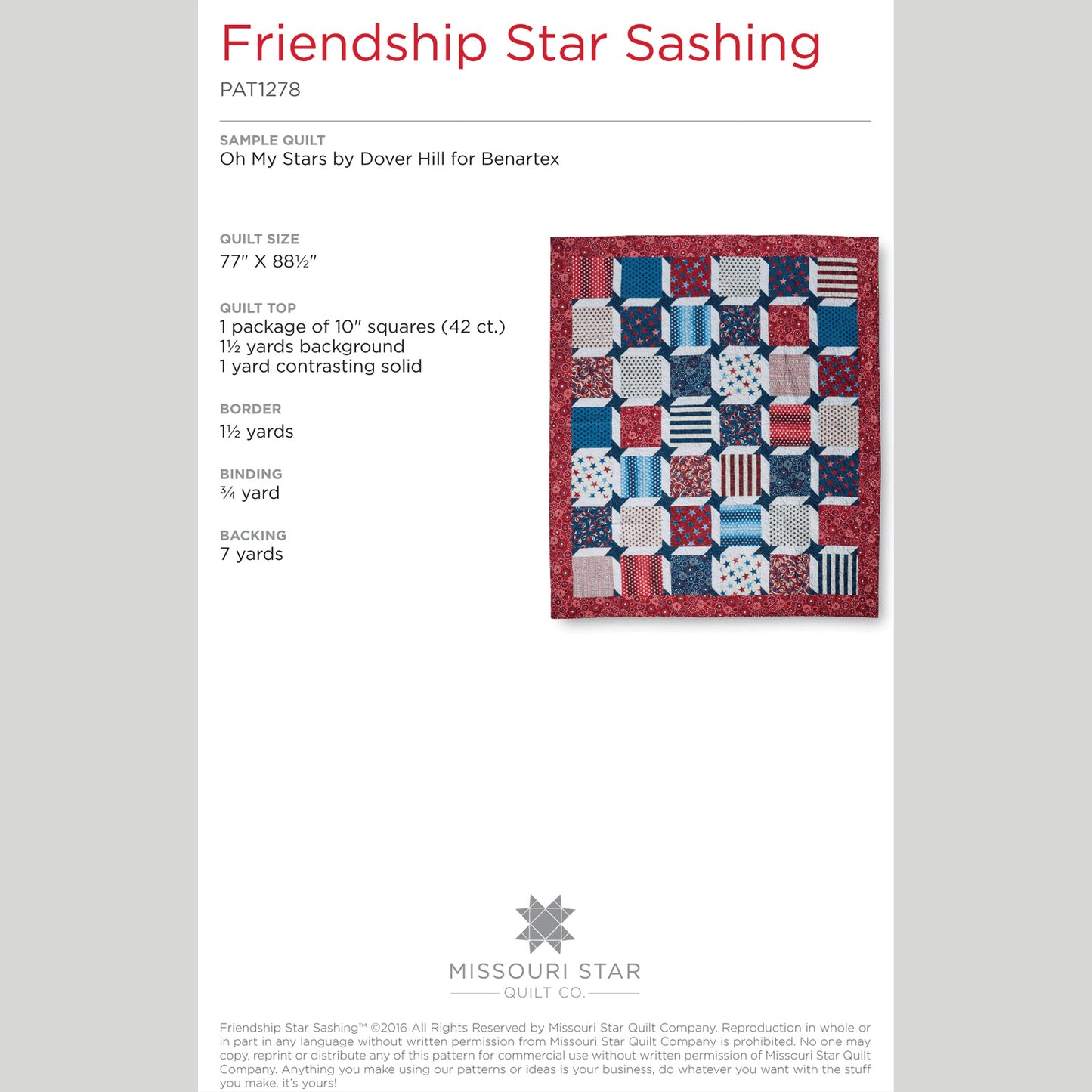 Digital Download - Friendship Star Sashing Pattern by Missouri Star Alternative View #1
