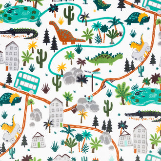 Cuddle® Prints - Dinoland Kiwi Digitally Printed Minky Yardage