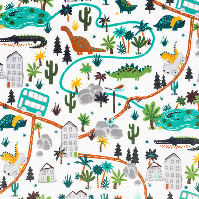 Cuddle® Prints - Dinoland Kiwi Digitally Printed Minky Yardage