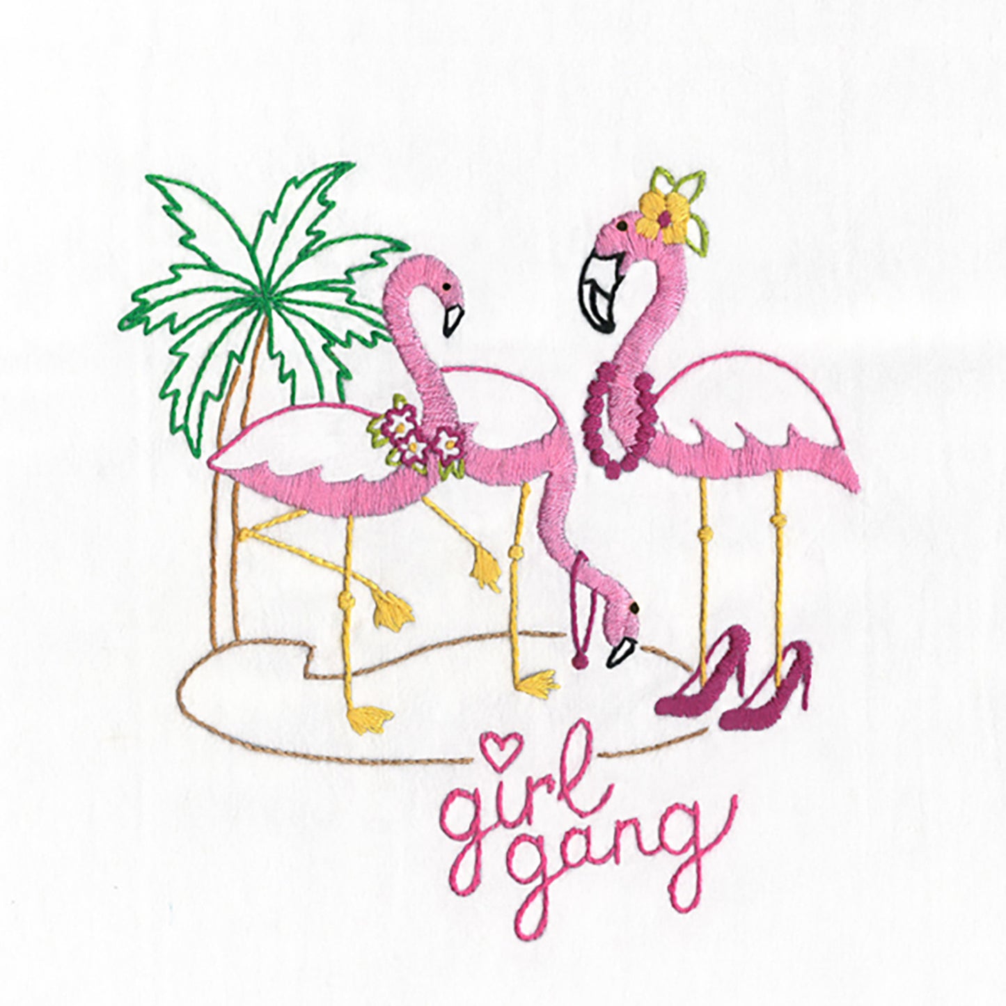 Stitcher's Revolution Flamingo Lingo Iron-On Embroidery Pattern Alternative View #5