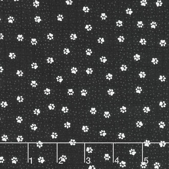 Feeline Good - Paw-Kadots Black Yardage