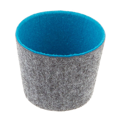 Felt Round Storage Bucket - Turquoise