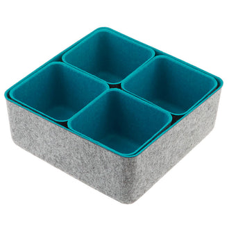 Felt Storage Bin - Turquoise