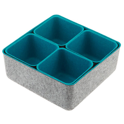 Felt Storage Bin - Turquoise