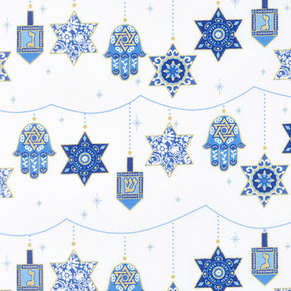Festival of Lights - Peace, Love and Light Starlight Metallic Yardage