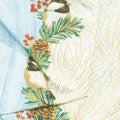 Festive Chickadee - Stripe Sea Mist Metallic Yardage Alternative View #1