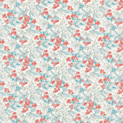 Festive Collection - Mini Christmas Berry White Yardage