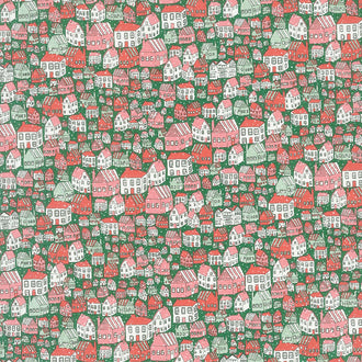 Festive Collection - Yule Town Green Yardage