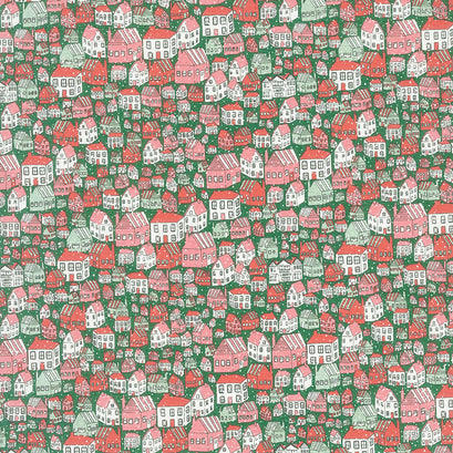 Festive Collection - Yule Town Green Yardage