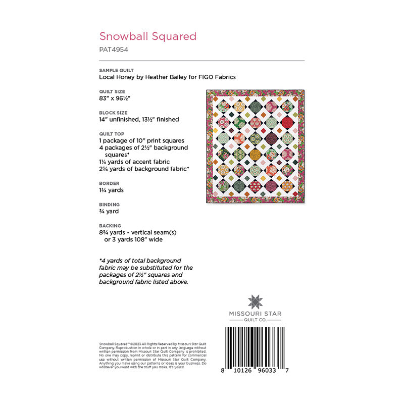 Snowball Squared Quilt Pattern by Missouri Star Alternative View #1