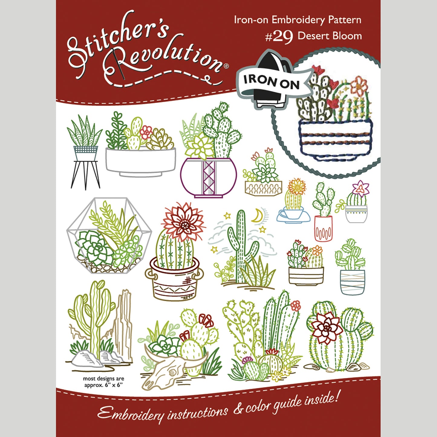 Stitcher's Revolution Desert Bloom Iron-On Embroidery Pattern Primary Image