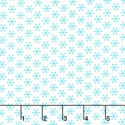 Bright Christmas - Snowflakes Aqua Yardage