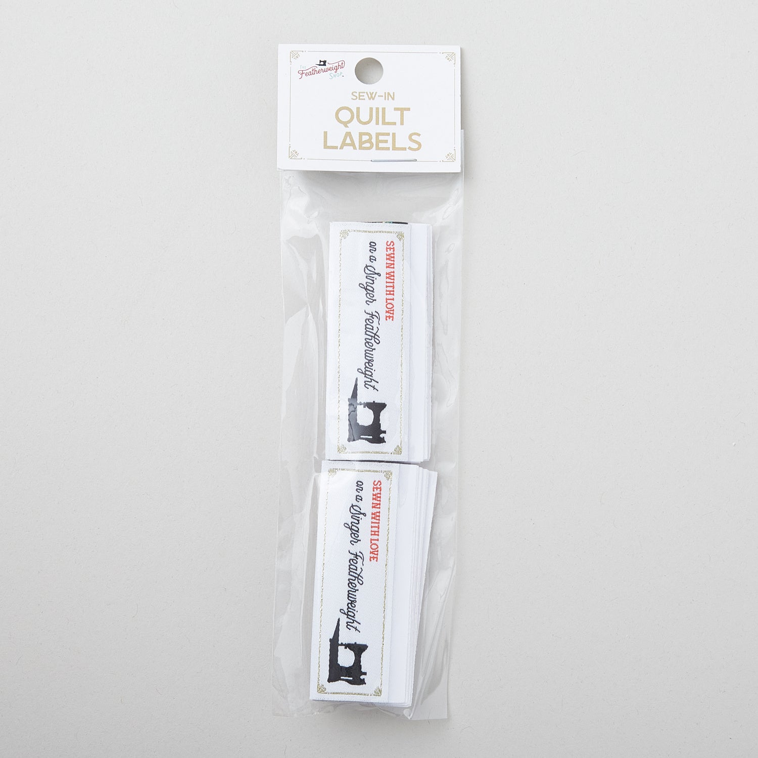 Featherweight Sewn with Love Woven SewIn Tags Set of 10