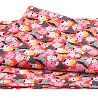 Farm Friends - Farm Faces Barn Red 2 Yard Cut