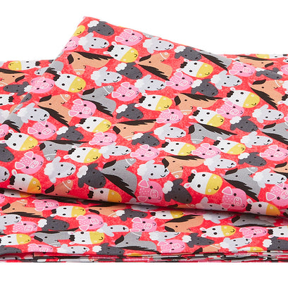 Farm Friends - Farm Faces Barn Red 2 Yard Cut