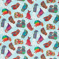 Kindred Canines - Tossed Dogs LIght Aqua Yardage Primary Image