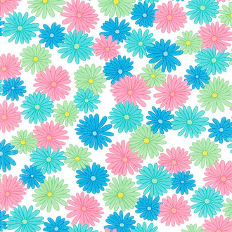 Fiddle Dee Dee - Bursting Out White Multi Yardage