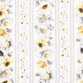 Fields of Gold - Floral Repeating Stripe Multi Yardage Primary Image