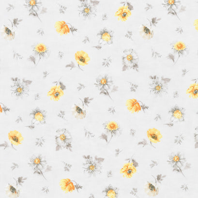 Fields of Gold - Floral Toss Gray Yardage
