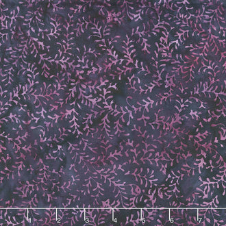 Fiery Sunset Batiks - Leaf Vine Dark Purple Yardage