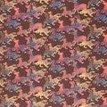 Fiesta Horses - Earth Tones Running Horses Dark Brown Metallic Yardage