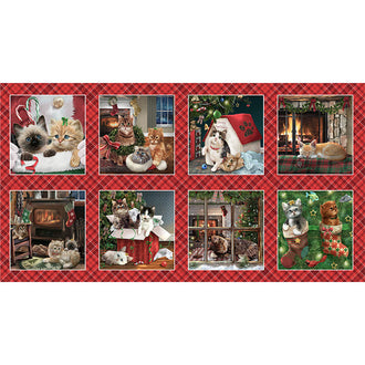 Fireside Kittens - Blocks Red Panel