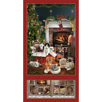 Fireside Kittens - Kittens Banner Red Panel